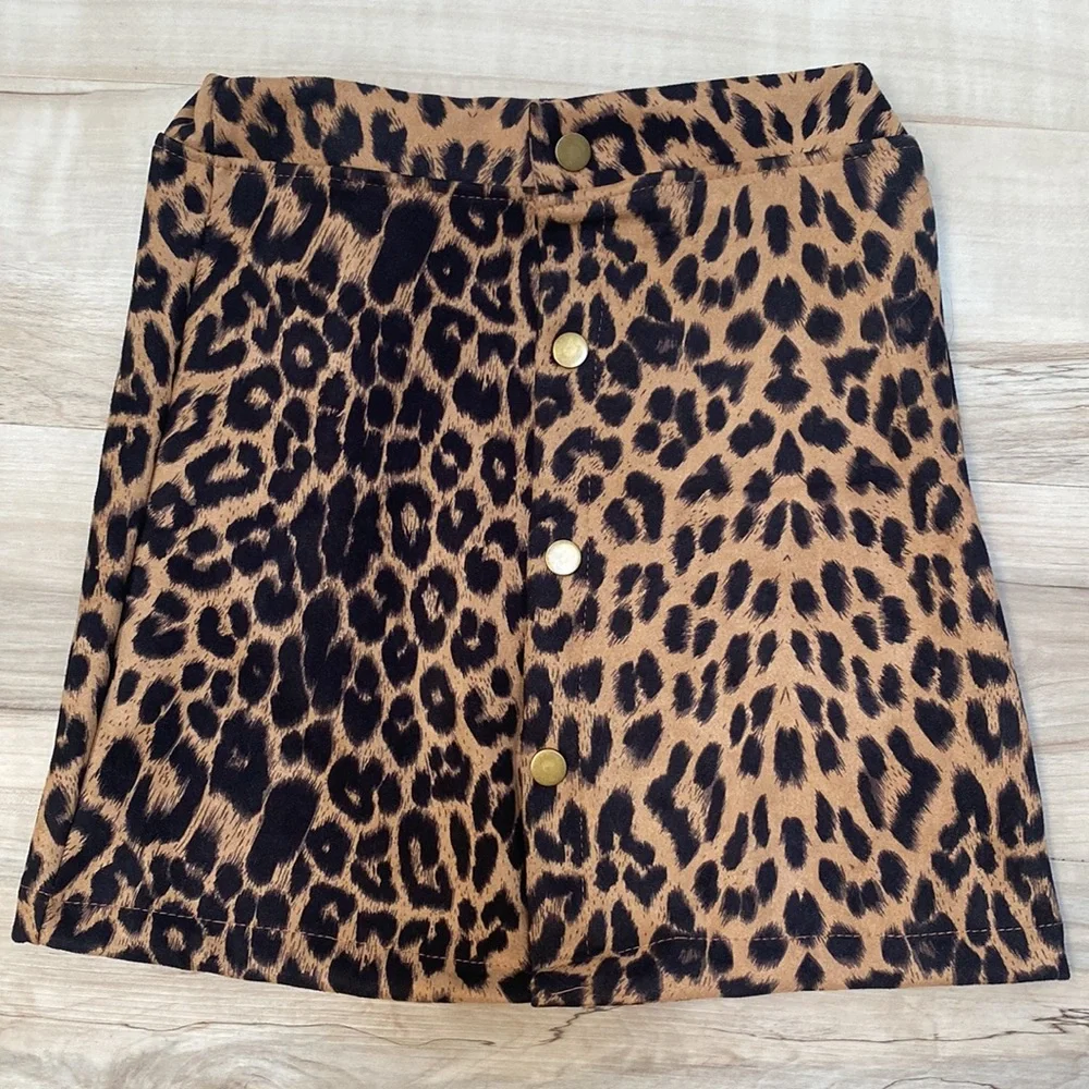 Emma & Elsa Girls Size 7/8 Skirt Bundle. One leopard and one Cheetah. - Picture 3 of 11